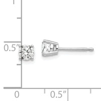 14k White Gold 4mm Cubic Zirconia Earrings-XE71WCZ