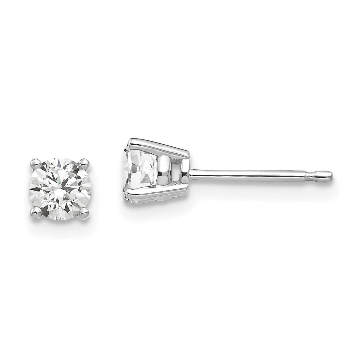 14k White Gold 4mm Cubic Zirconia Earrings-XE71WCZ