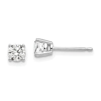 14k White Gold 4mm Cubic Zirconia Earrings-XE71WCZ