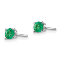 14k White Gold Emerald Earrings-XE71WE-B