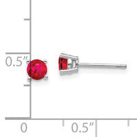 14k White Gold Ruby Earrings-XE71WR-B