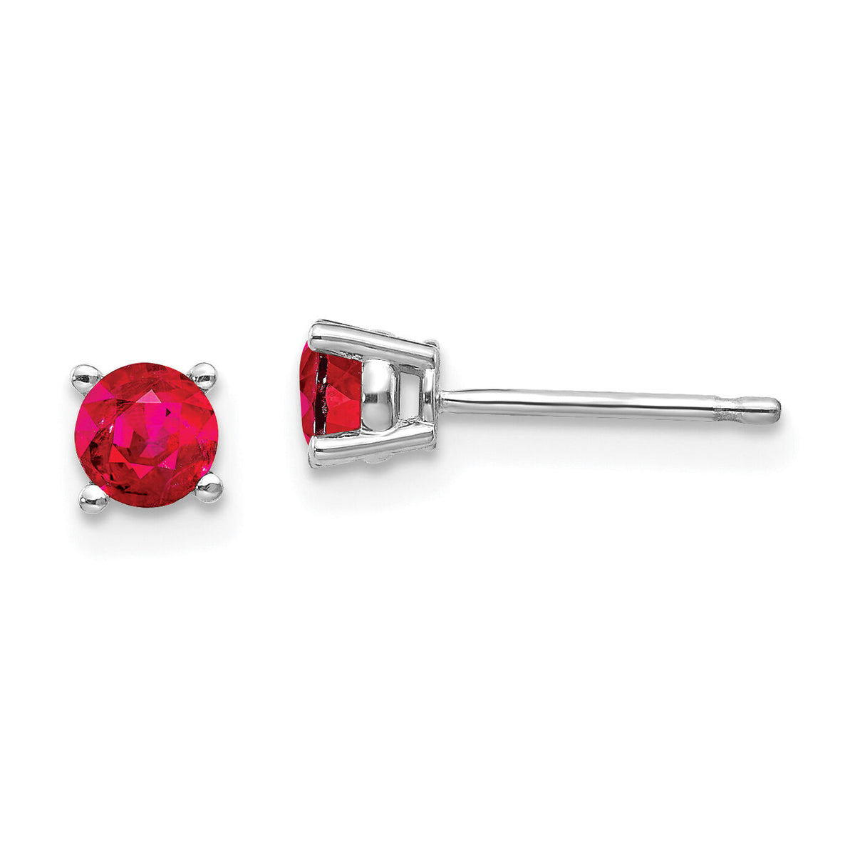 14k White Gold Ruby Earrings-XE71WR-B