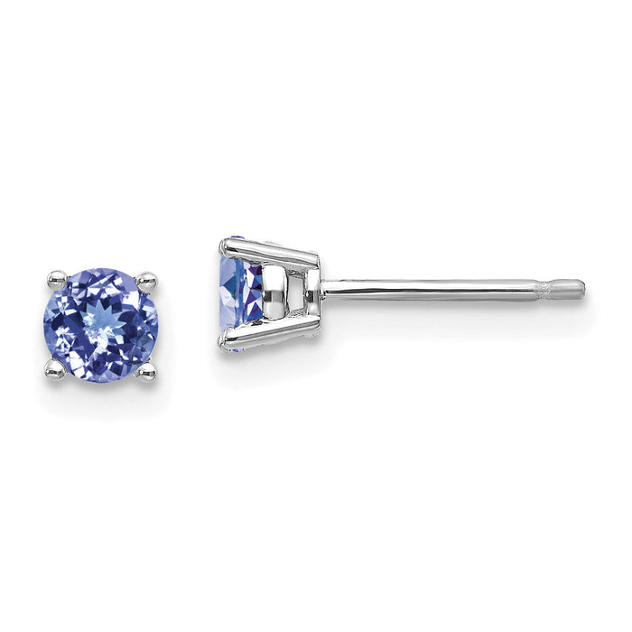 14k White Gold Tanzanite Post Earrings-XE71WT-B