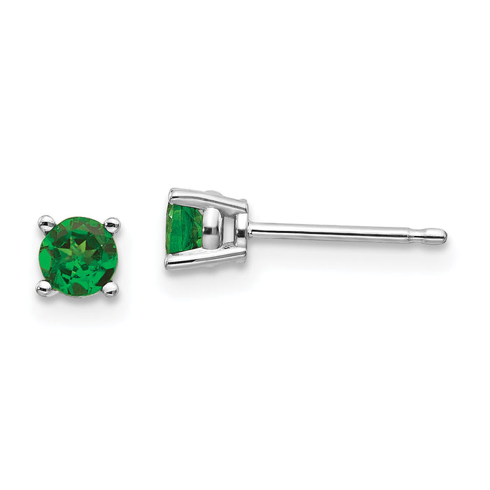 14k White Gold Tsavorite Earrings-XE71WTS-B