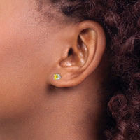 14k White Gold Yellow Sapphire Earrings-XE71WYS-B