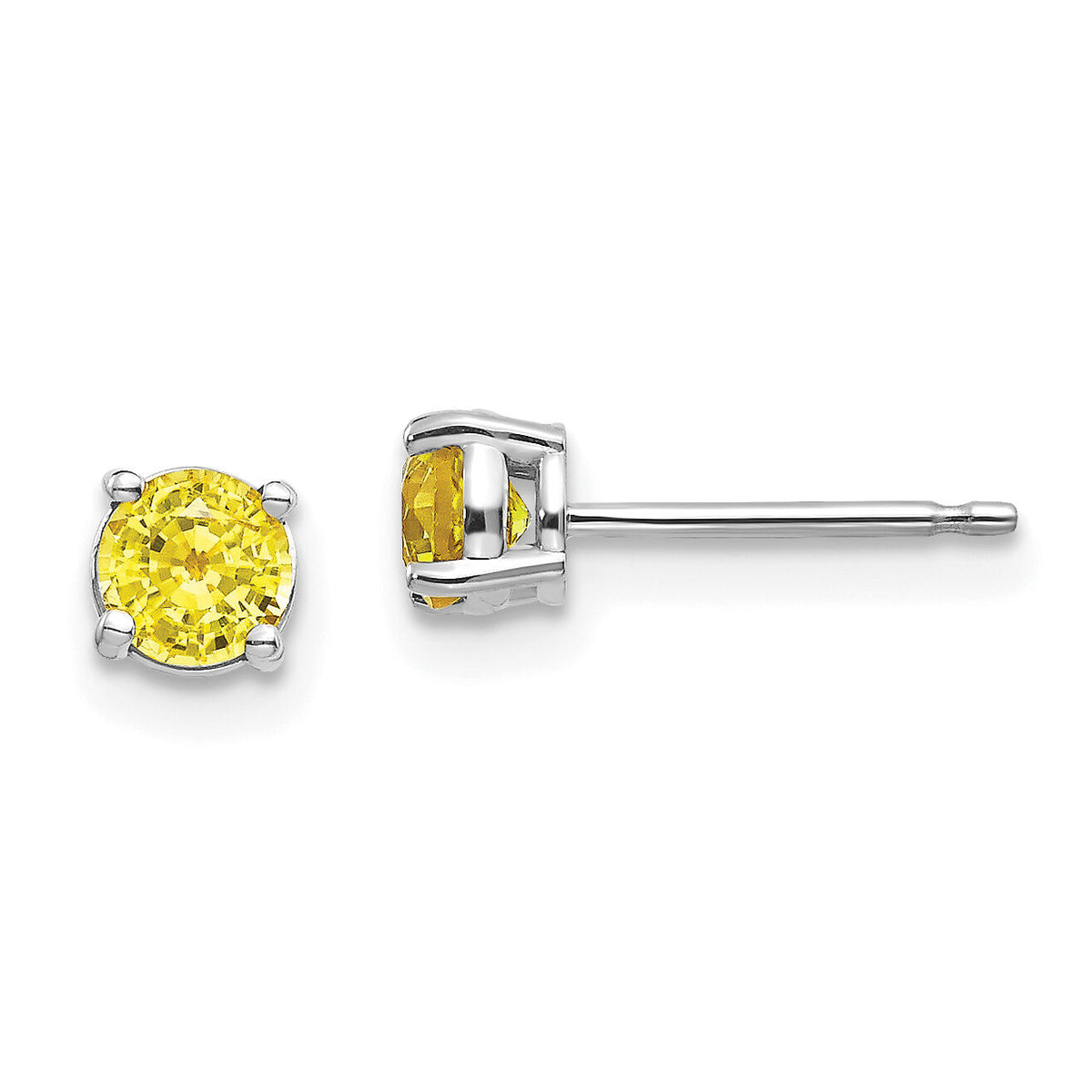 14k White Gold Yellow Sapphire Earrings-XE71WYS-B
