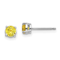 14k White Gold Yellow Sapphire Earrings-XE71WYS-B