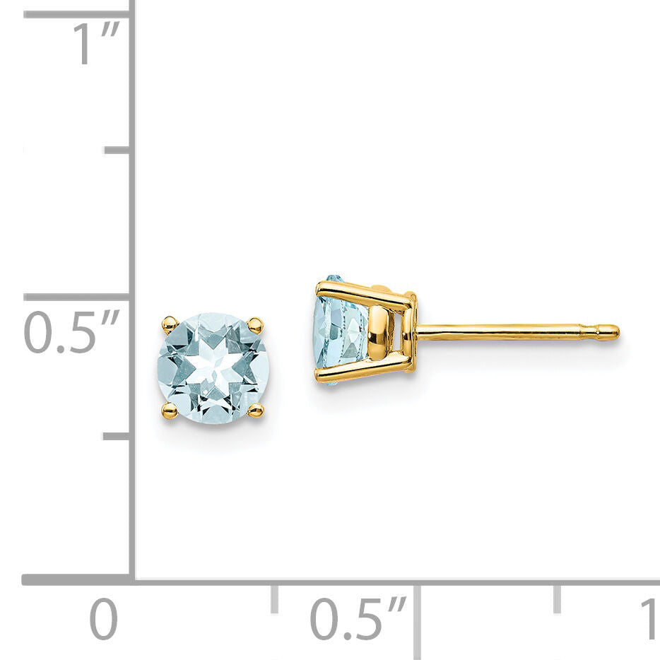 14k Aquamarine Post Earrings-XE72AQ-B