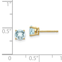 14k Aquamarine Post Earrings-XE72AQ-B