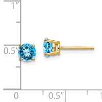 14k 5mm Blue Topaz Earrings-XE72BT