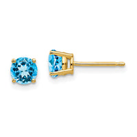 14k 5mm Blue Topaz Earrings-XE72BT