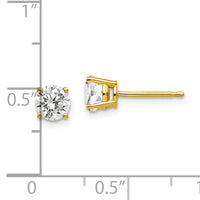 14k 5mm Cubic Zirconia Earrings-XE72CZ