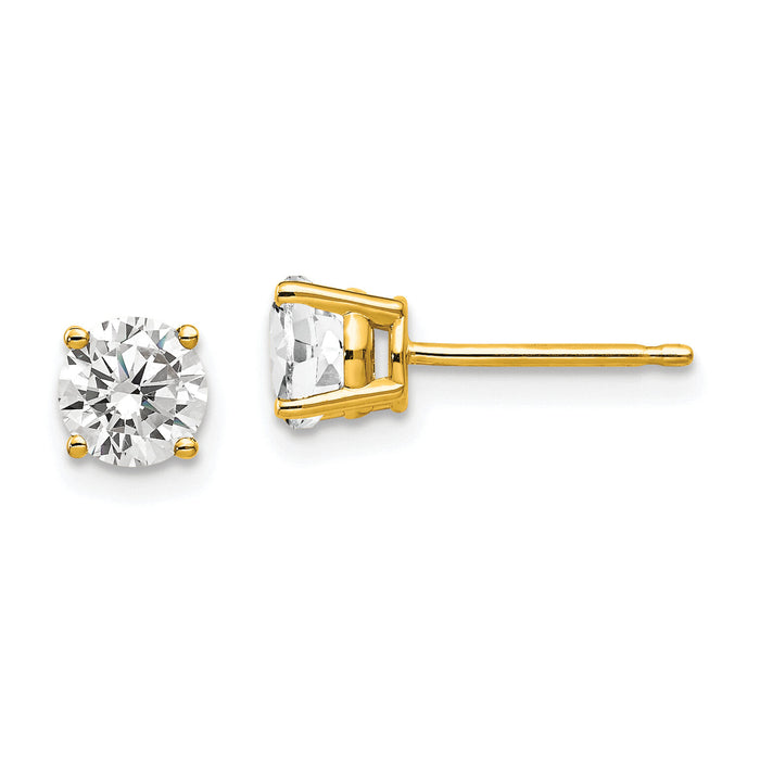 14k 5mm Cubic Zirconia Earrings-XE72CZ