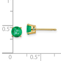 14k Emerald Post Earrings-XE72E-B