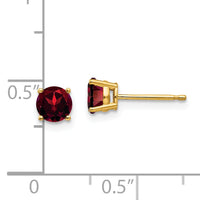 14k 5mm Garnet Post Earrings-XE72GA