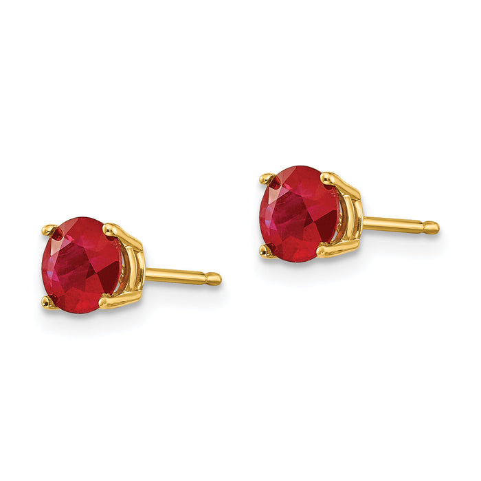 14k Ruby Post Earrings-XE72R-B