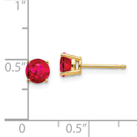 14k Ruby Post Earrings-XE72R-B