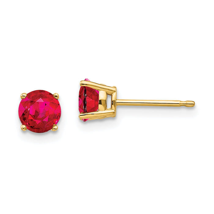 14k Ruby Post Earrings-XE72R-B