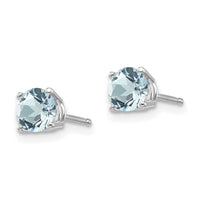 14k White Gold Aquamarine Earrings-XE72WAQ-B