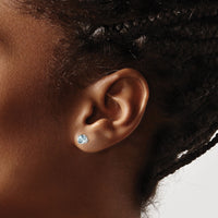 14k White Gold Aquamarine Earrings-XE72WAQ-B