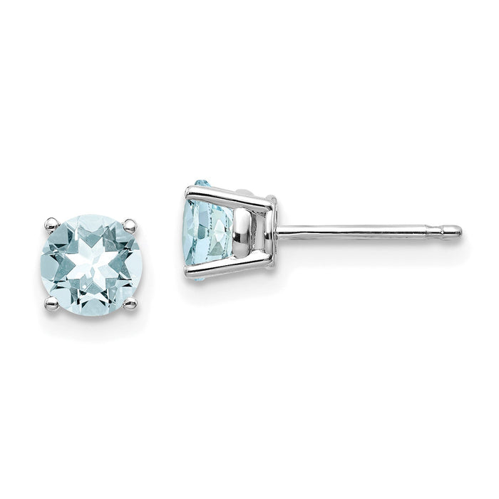 14k White Gold Aquamarine Earrings-XE72WAQ-B
