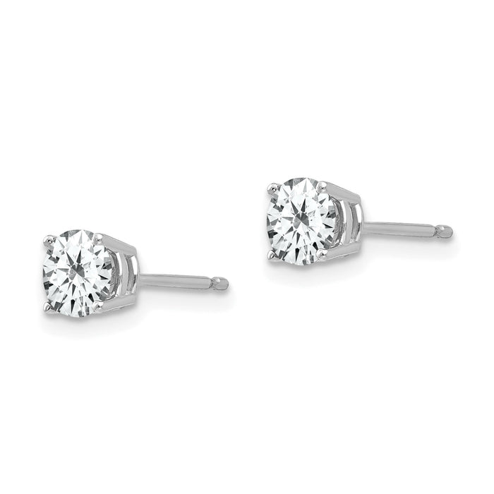 14k White Gold 5mm Cubic Zirconia Earrings-XE72WCZ