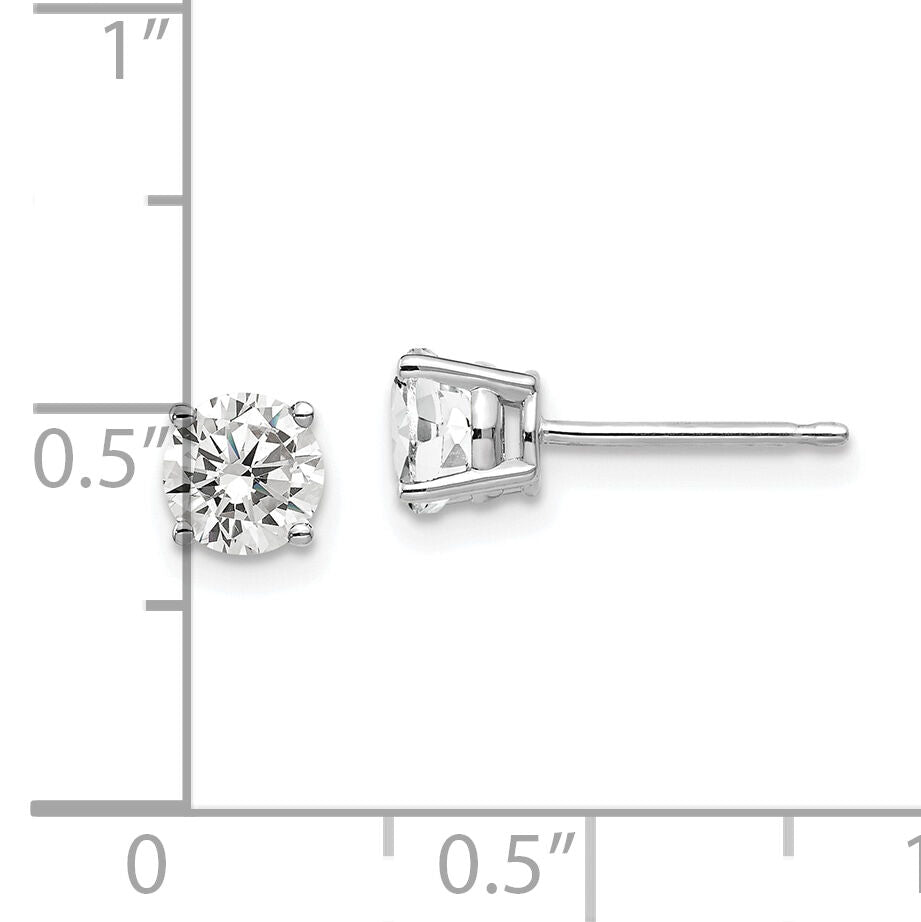 14k White Gold 5mm Cubic Zirconia Earrings-XE72WCZ
