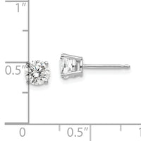 14k White Gold 5mm Cubic Zirconia Earrings-XE72WCZ