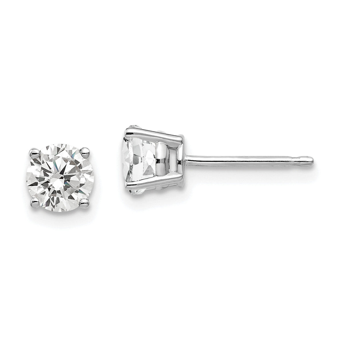 14k White Gold 5mm Cubic Zirconia Earrings-XE72WCZ
