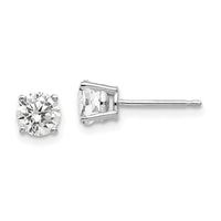 14k White Gold 5mm Cubic Zirconia Earrings-XE72WCZ