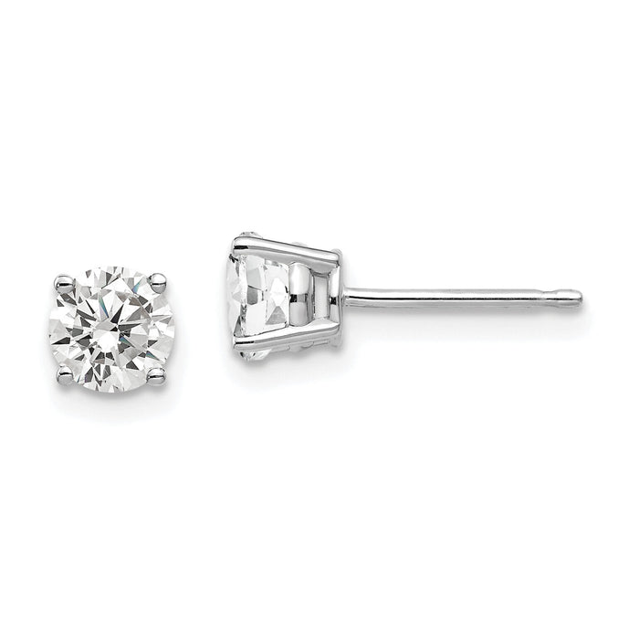 14k White Gold 5mm Cubic Zirconia Earrings-XE72WCZ