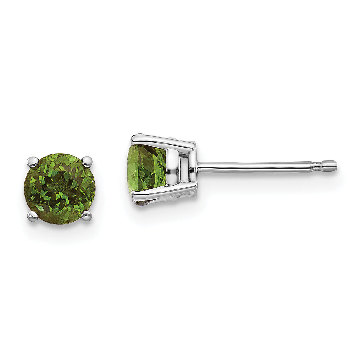 14k White Gold Green Tourmaline Earrings-XE72WGT-B