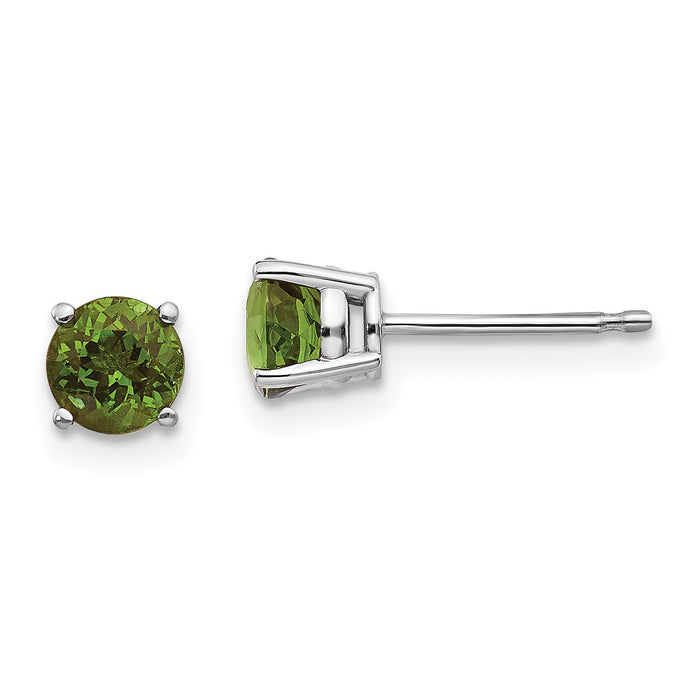 14k White Gold Green Tourmaline Earrings-XE72WGT-B