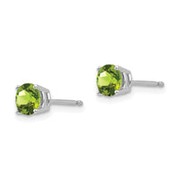 14k White Gold 5mm Peridot Earrings-XE72WPE