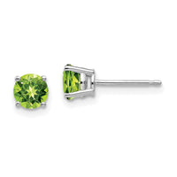 14k White Gold 5mm Peridot Earrings-XE72WPE