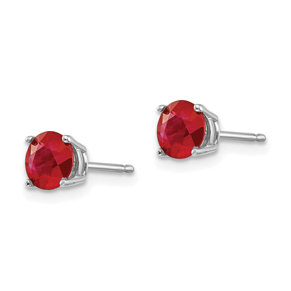 14k White Gold Ruby Earrings-XE72WR-B