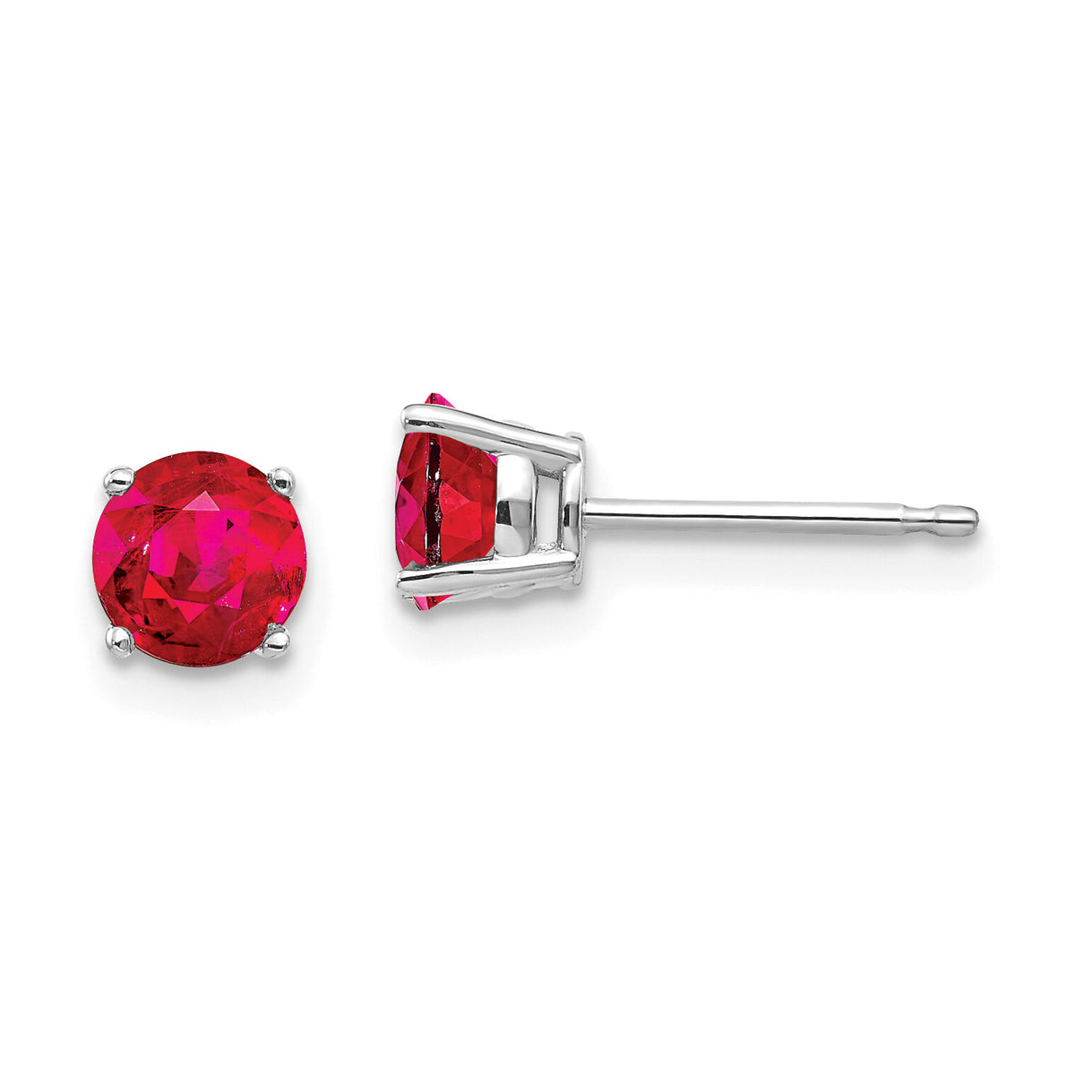 14k White Gold Ruby Earrings-XE72WR-B