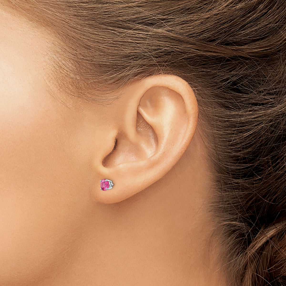 14k White Gold Pink Spinel Earrings-XE72WSK-A