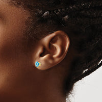 14k 6mm Blue Topaz Earrings-XE73BT