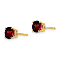 14k 6mm Garnet Post Earrings-XE73GA