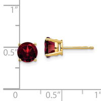 14k 6mm Garnet Post Earrings-XE73GA