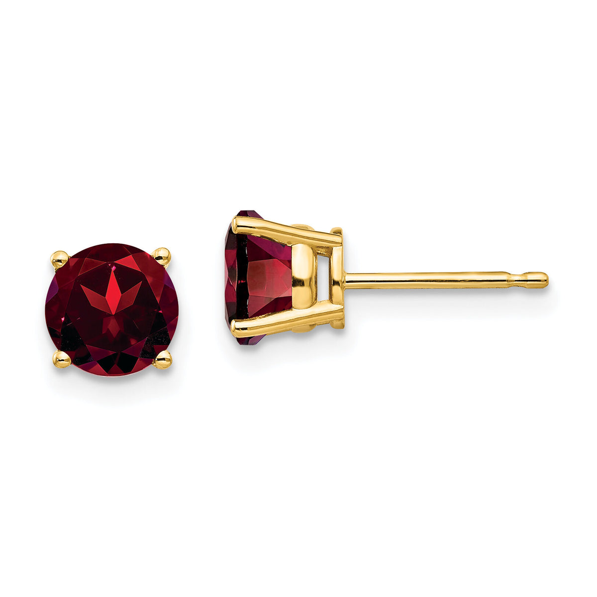 14k 6mm Garnet Post Earrings-XE73GA
