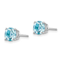 14k White Gold Aquamarine Earrings-XE73WAQ-B