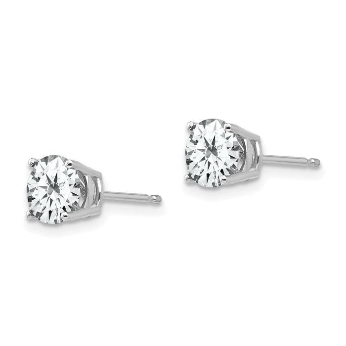 14k White Gold 6mm Cubic Zirconia Earrings-XE73WCZ