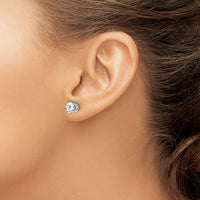 14k White Gold 6mm Cubic Zirconia Earrings-XE73WCZ
