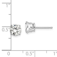 14k White Gold 6mm Cubic Zirconia Earrings-XE73WCZ