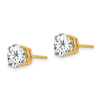 14k 7mm Cubic Zirconia Earrings-XE74CZ