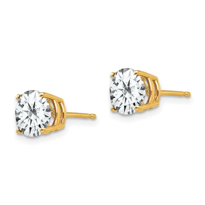 14k 7mm Cubic Zirconia Earrings-XE74CZ