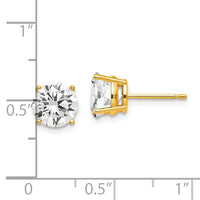 14k 7mm Cubic Zirconia Earrings-XE74CZ