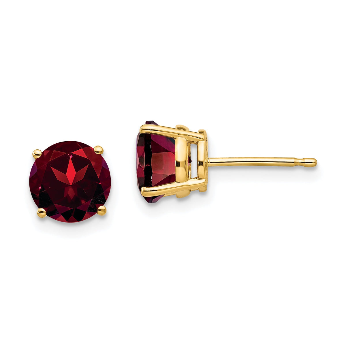 14k 7mm Garnet Post Earrings-XE74GA